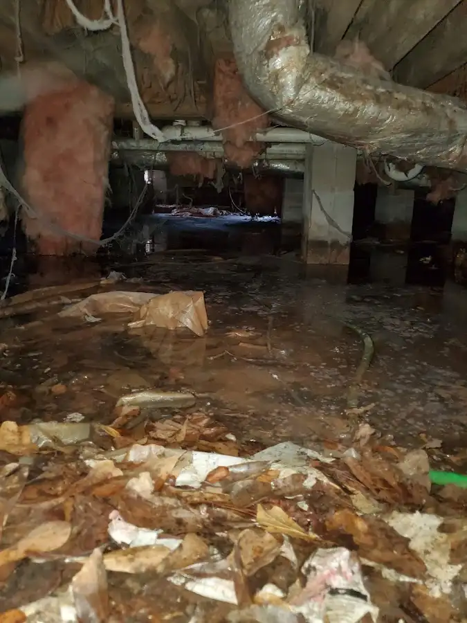 Crawl space flood assessment for Commercial Water Damage Restoration in Perry Hall